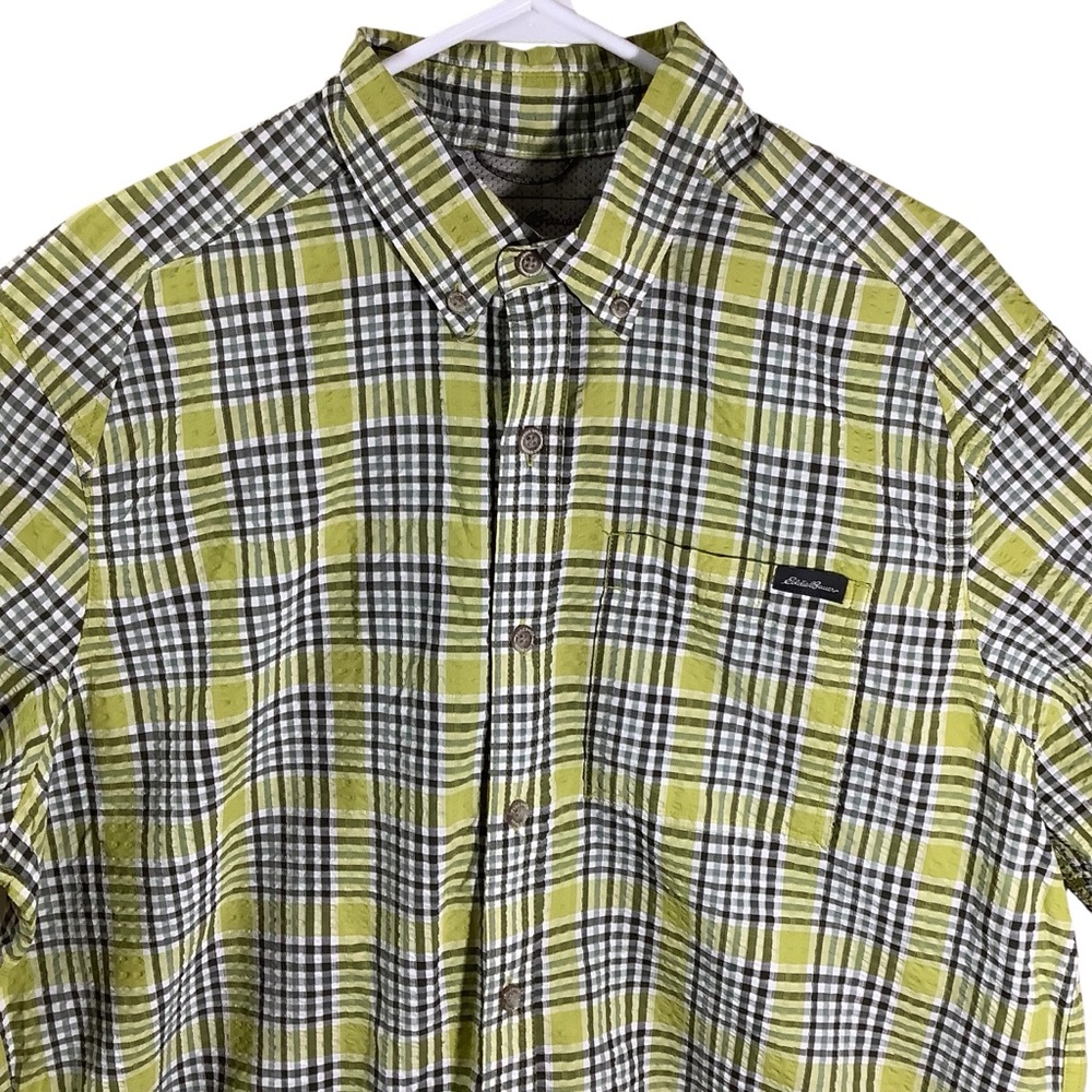 Eddie Bauer Men’s Plaid Button Down Classic Fit Shirt Short Sleeve - Picture 2 of 8